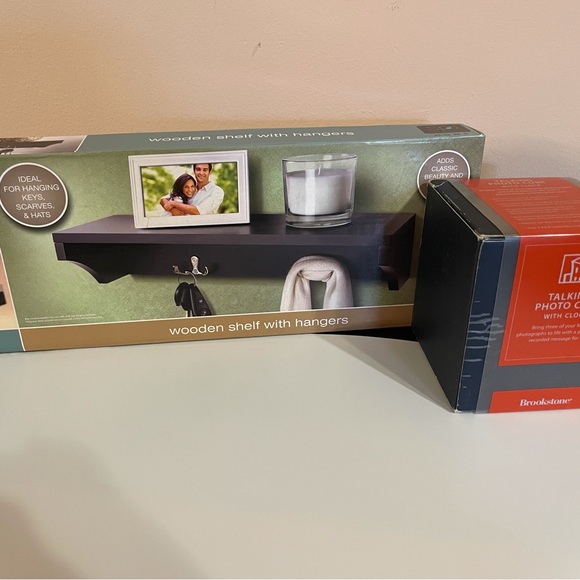 SARAH PEYTON HOME Wooden Shelf & Photo Cube with Clock Bundle - Picture 1 of 7